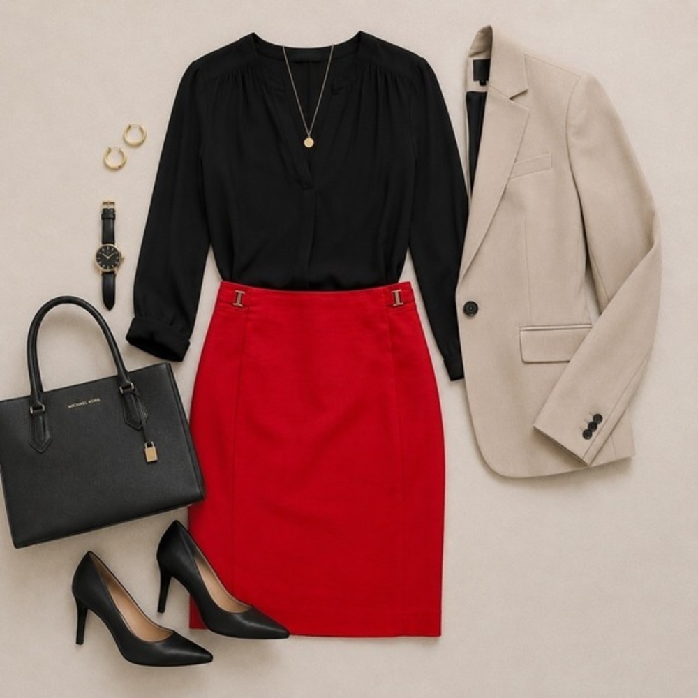 Rickis Red, Knee-Length, Pencil Skirt Women's Size 4